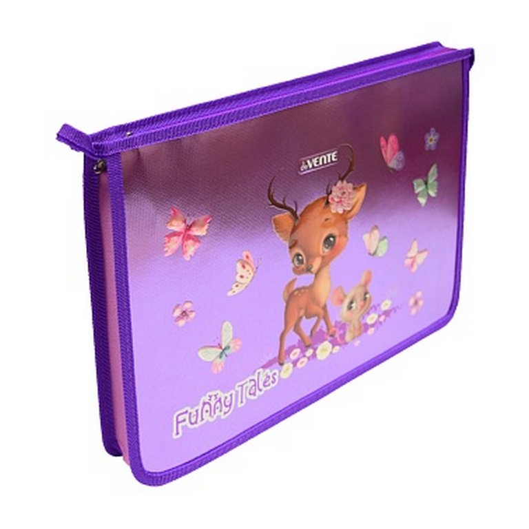Папка для тетрадей А4 на молнии deVENTE "Funny Tales" дно с расширением 50 мм