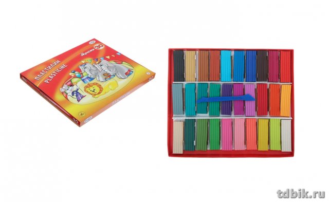 Пластилин 30 цв. 600 гр ГАММА "Мультики" со стеком