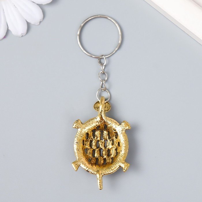 Брелок "Черепашка" металл, цвет золото