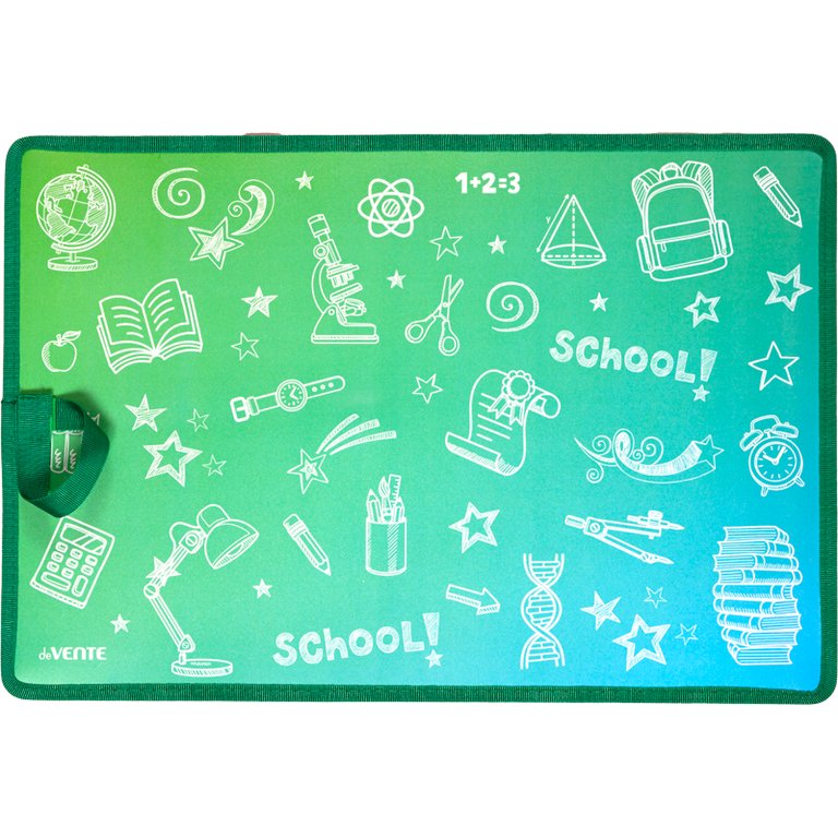 Клеёнка д/труда пластиковая 43*29 см deVENTE "School" с окантовкой и застежкой-липучкой