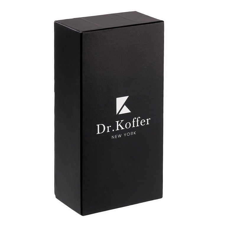 Футляр для очков Dr.Koffer, 7*15*3см, нат. кожа, на молнии, синий