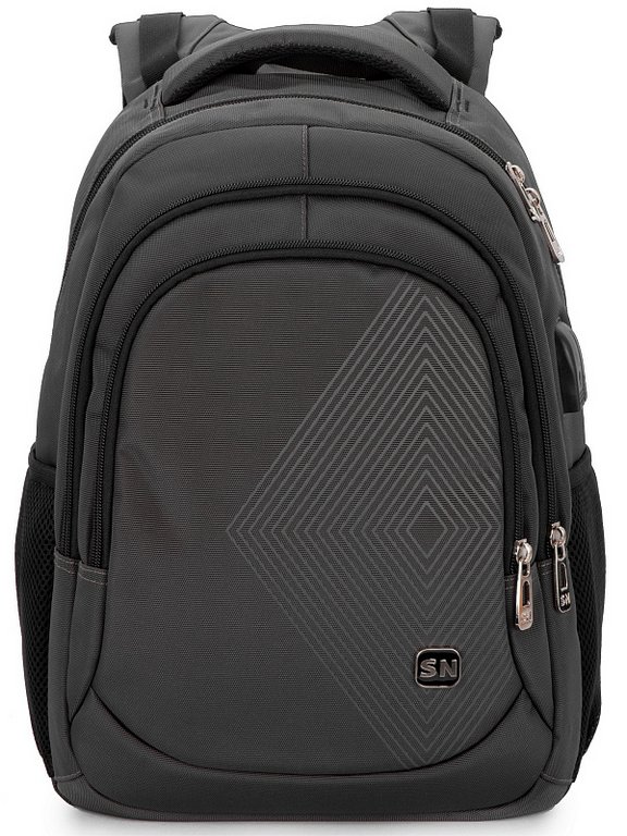 Рюкзак молодежный мужской SkyName 42*30*16 см. серый/черный