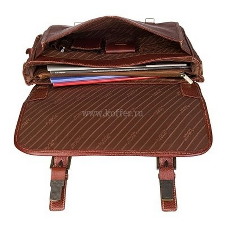 Портфель Dr.Koffer нат. кожа, коньяк