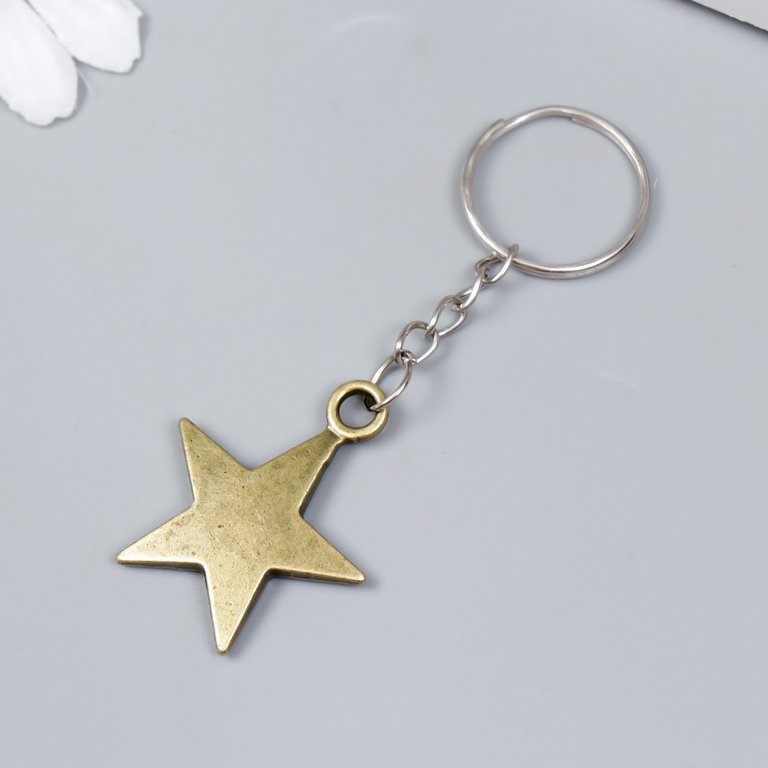 Брелок "Звезда" 3,5х3,5 см (металл) бронза