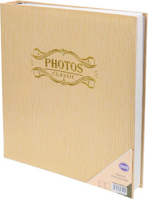 Фотоальбом 500 фото 10*15см "Классика" твердая обложка, золотая рябь