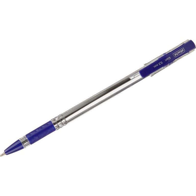 Ручка шариковая масляная Attache "Glori" резин.упор 0,7мм синяя (стерж.141мм, линия 0,3мм) игольч.