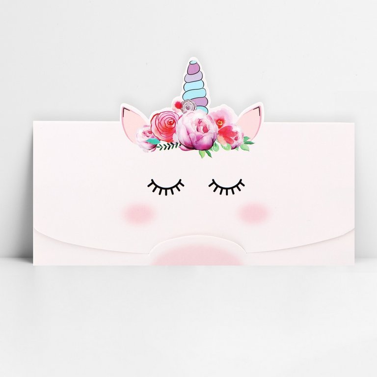 Конверт (для денег)  "Единорожка" фигурный