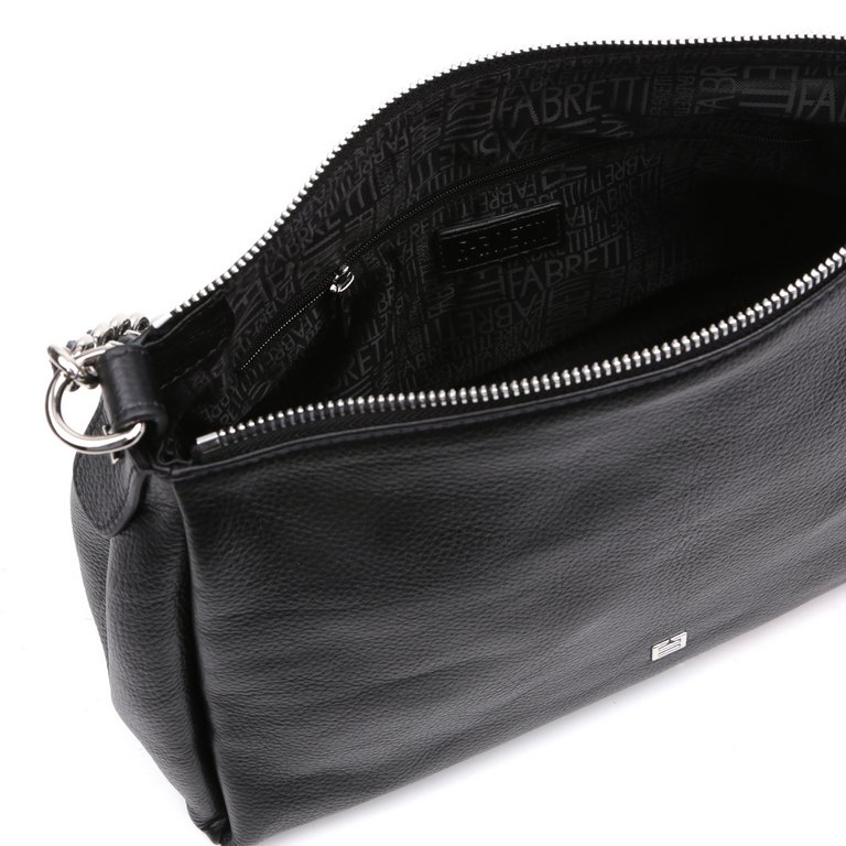 Сумка женская FABRETTI 30х22х14 см, нат. кожа, черный