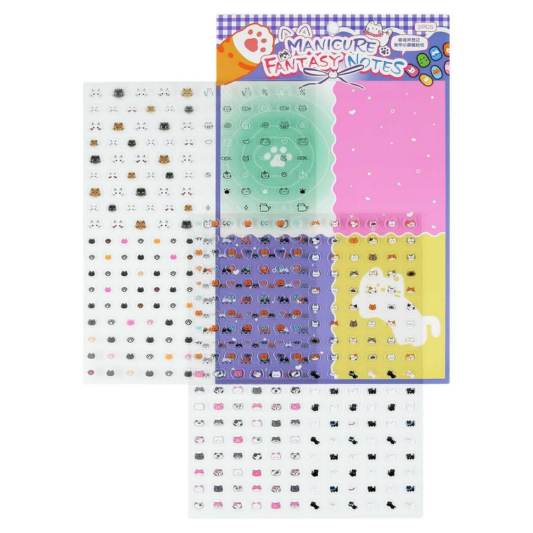 Набор наклеек для ногтей "Кошачьи мечты" фиолетовый 2 листа по 240шт