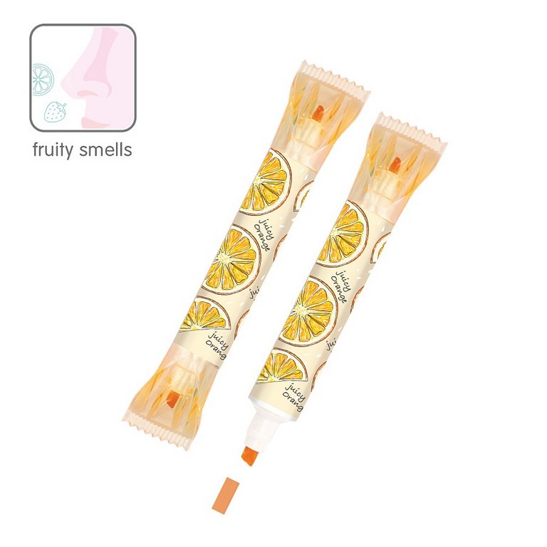 Текст-маркер ароматизированный BrunoVisconti "TUTTI FRUTTI" двусторонний оранжевый (апельсин)