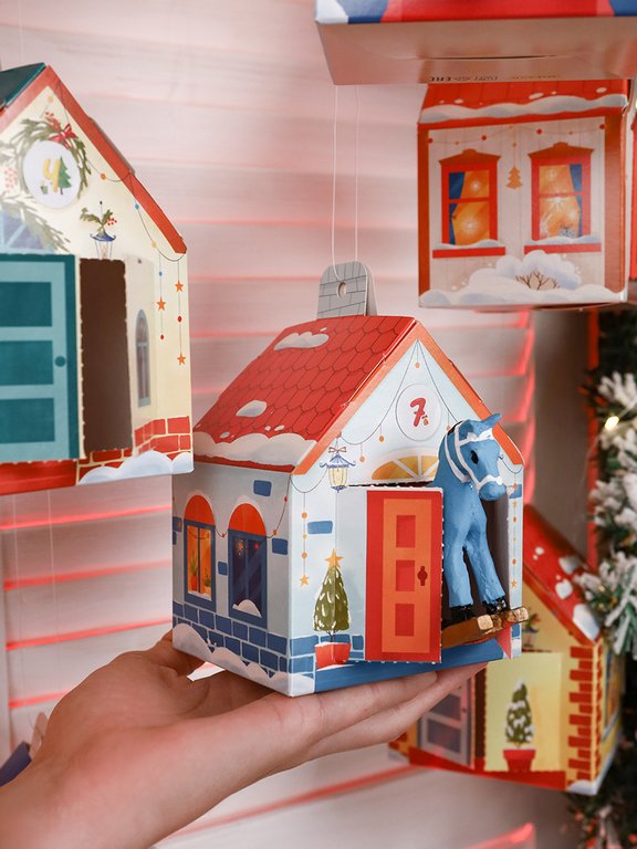 Адвент-календарь НГ "Новогодние домики" 12 шт 27*35 см