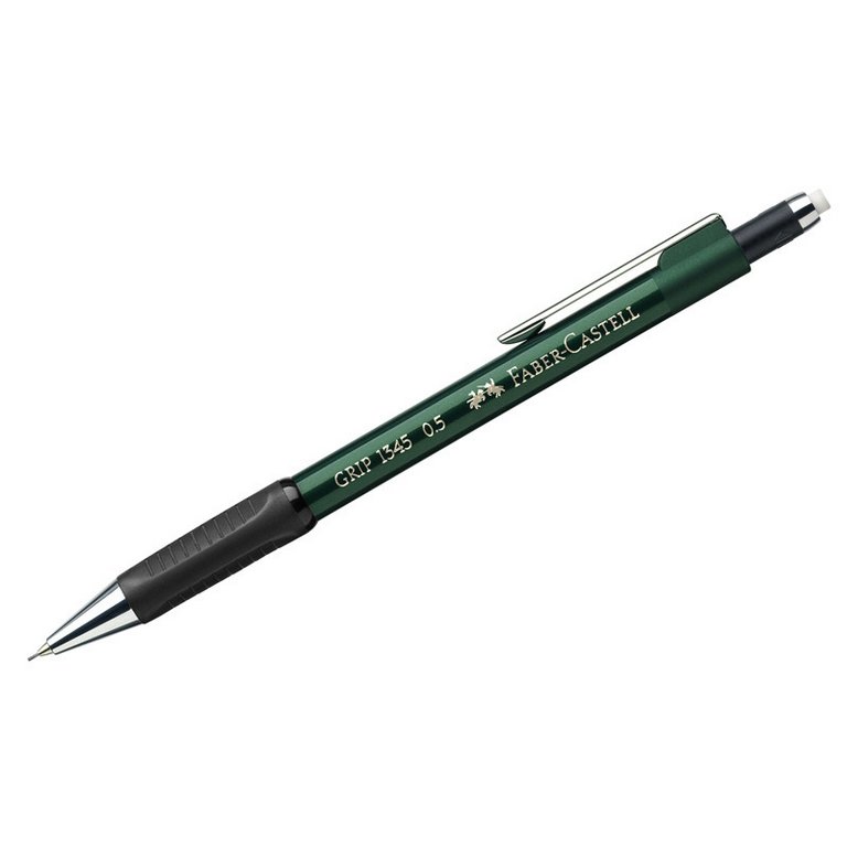 Карандаш механический 0.5 мм Faber-Castell GRIP 1345, зеленый корпус