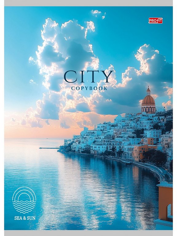 Тетрадь 96 лист кл. А4 на скрепке "ГОРОД НА ПОБЕРЕЖЬЕ" Profit