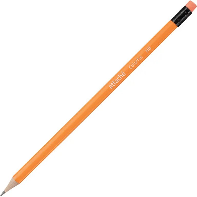 Карандаш ч/г HB трехгранный Attache "Colorful" с ластиком, цв. ассорти неон