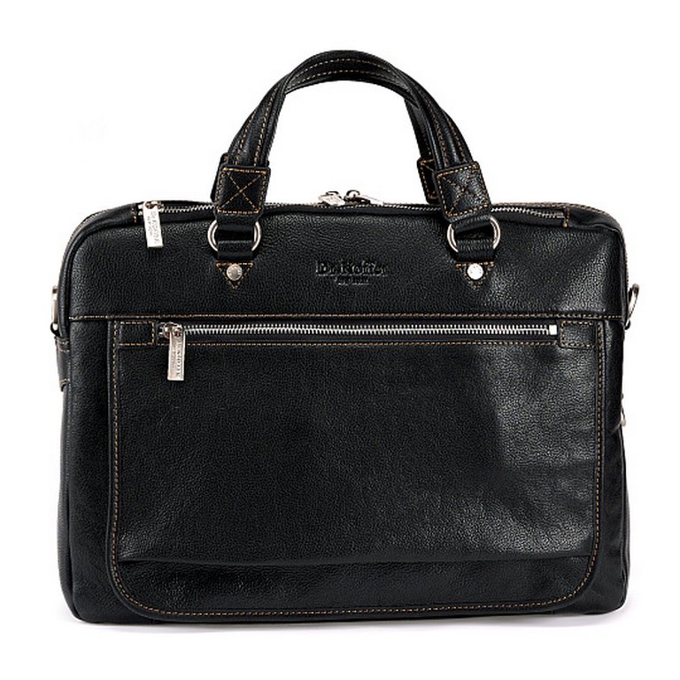 Сумка для документов Dr.Koffer 29*39*9см, нат. кожа, черная