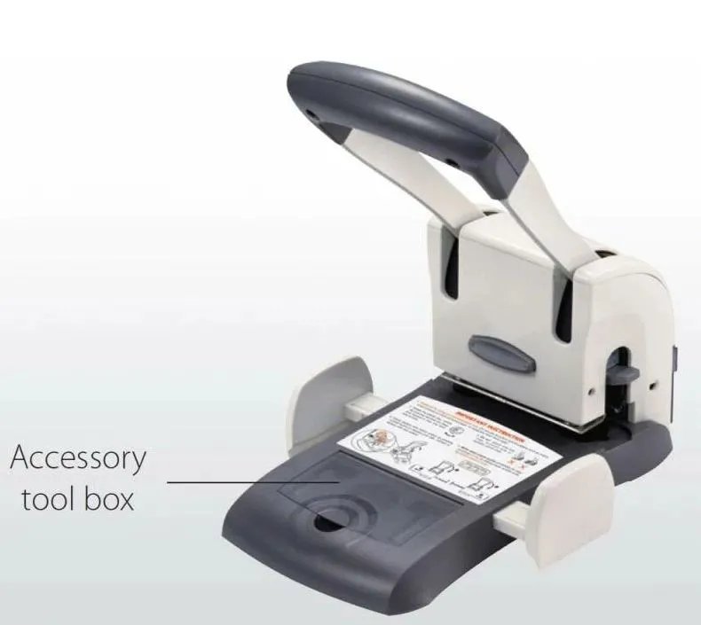 Дырокол мощный до 100л металл/пластик  Kw-Trio Lever-Tech HD 9546, серый с линейкой