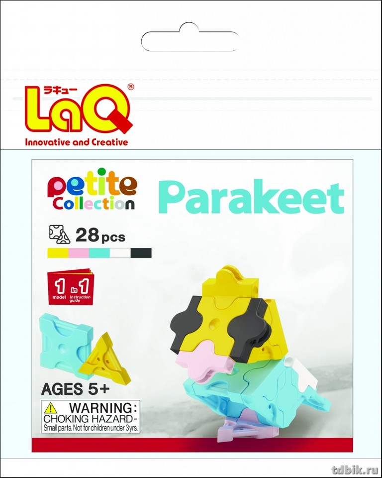 Конструктор пластиковый LAQ  28 дет. "Petite Collection Parakeet"  (3+)