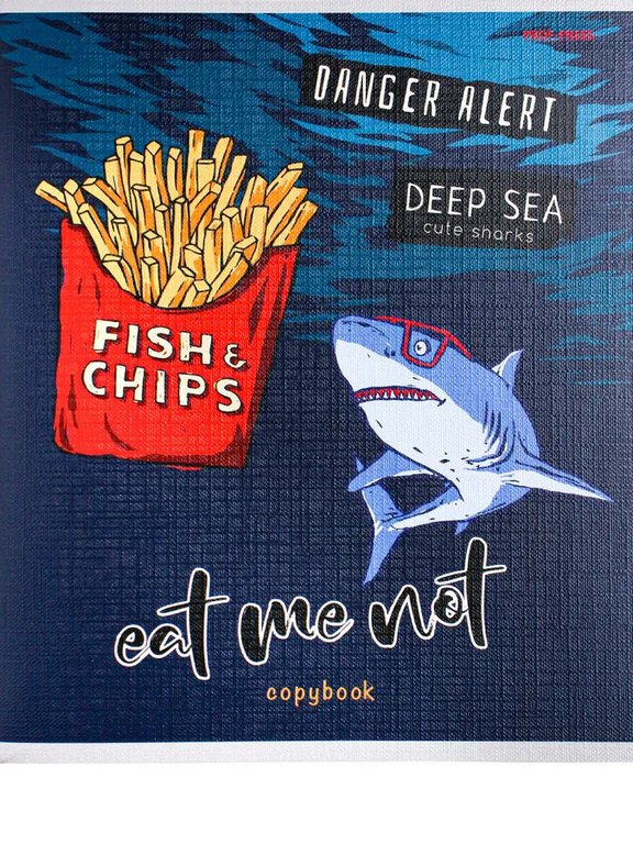 Тетрадь 48 лист кл. А5 на скрепке Prof-Press "ТАКИЕ РАЗНЫЕ АКУЛЫ"