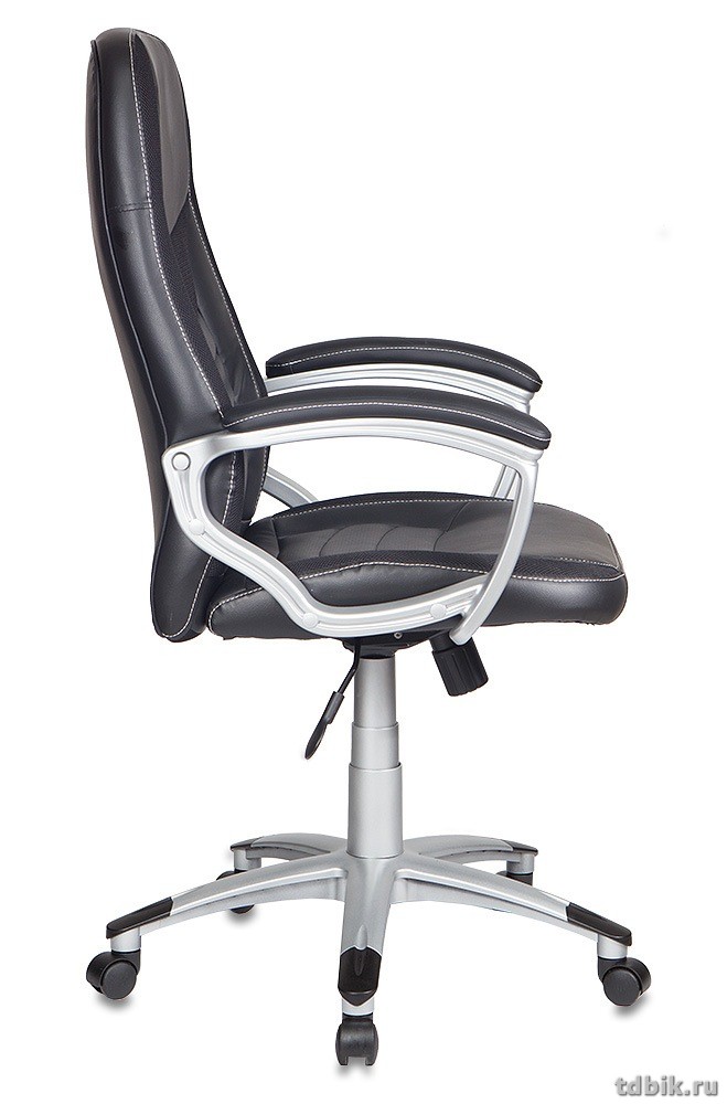 Кресло руководителя Бюрократ T-9910/BLACK  (искусственная кожа крестовина пластик, цв черный)
