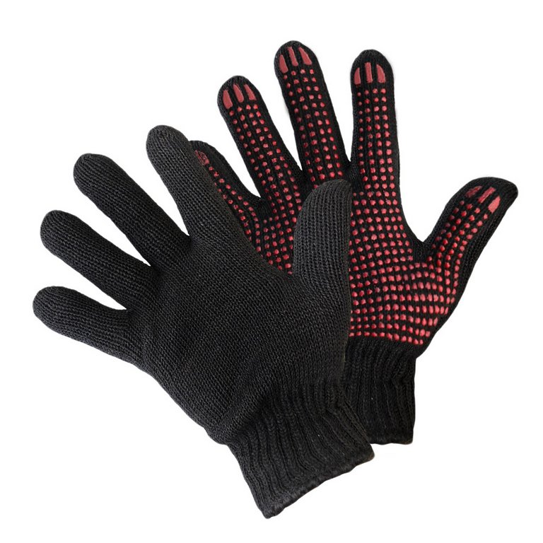 Перчатки х/б с ПВХ напылением, черные, двойные, 7 класс, 95 гр.