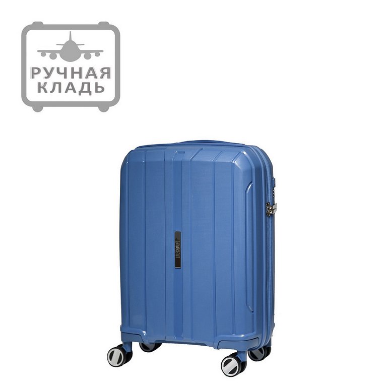Чемодан 4-х колесный FABRETTI 100% полипропилен, 40X58X20см, синий
