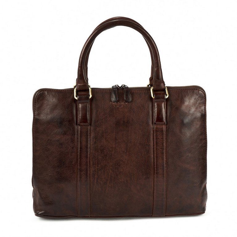 Сумка для документов Dr.Koffer 28*38*7,5см, нат. кожа, коричневая