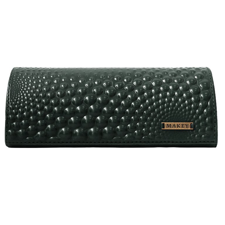 Футляр для очков Макей 16,5*6 см "Bubbles" нат. кожа, цвет зеленый