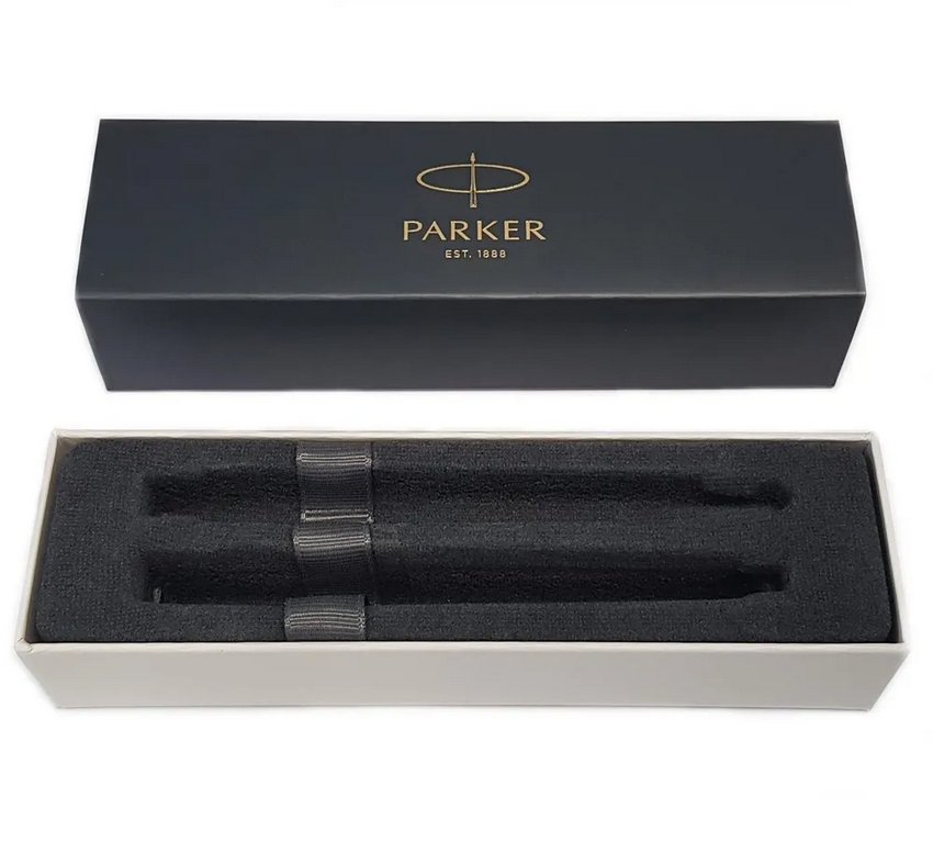 Набор подарочный Parker "IM Brushed Metal GT" (ручка шарик. 1мм и ручка-роллер 1мм, корп. серебро)
