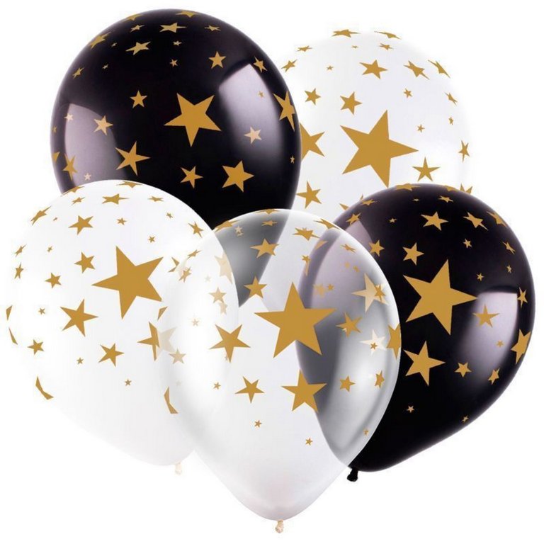 Шар воздушный 12 дюймов (30см) с рисунком "Звёзды" (ассорти)