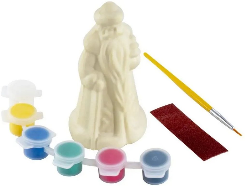 Роспись 3D Art.Игрушка-раскраска "Дедушка Мороз" (фигура, краски, кисть, наждачная бумага) 5+ Lori