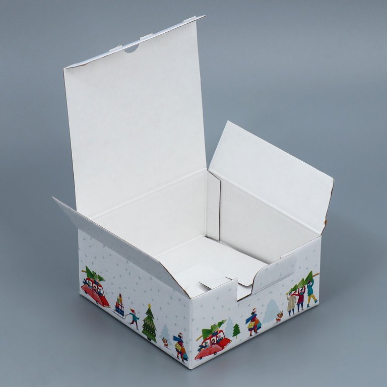 Коробка для подарков 15*15*7см "С Новым годом!" складная