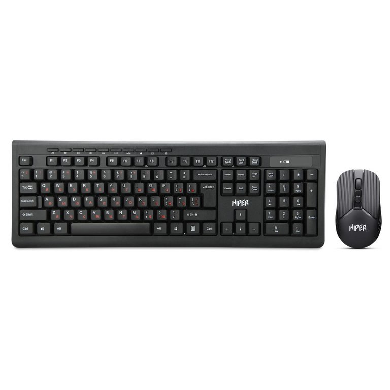 Клавиатура+мышь Hiper OSW-2100, беспроводная, мультимедийная, цв. черный