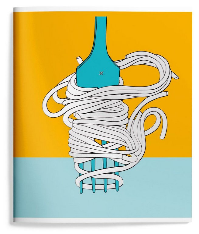 Тетрадь 48 лист кл. А5 на скрепке LOREX "PASTA POINT" мел. карт. запечатка форзаца, soft touch, лак