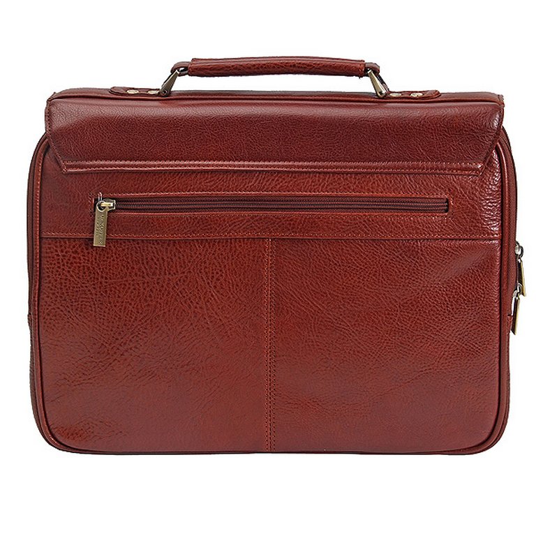 Портфель Dr.Koffer 31*42*12см, нат. кожа, коньяк