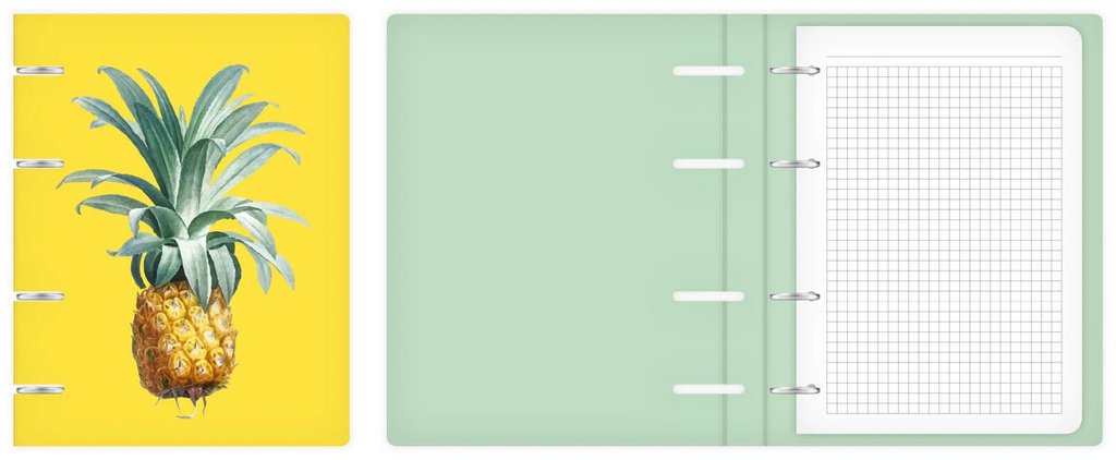 Тетрадь 80 лист кл. А5 на кольцах "Ананас"