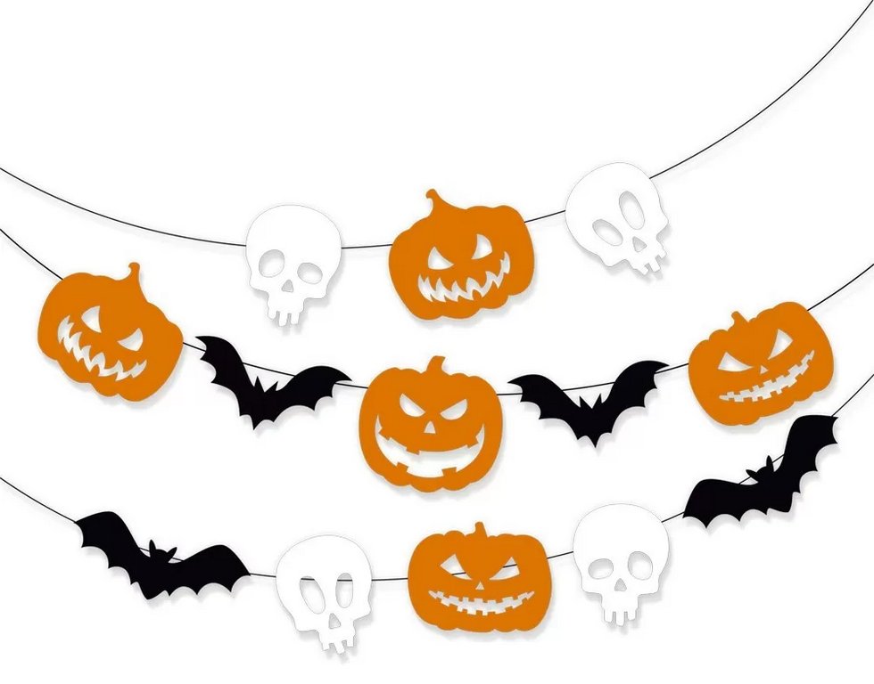Гирлянда на нитках Хэллоуин "Ужасно веселая гирлянда" 4 м*274 мм
