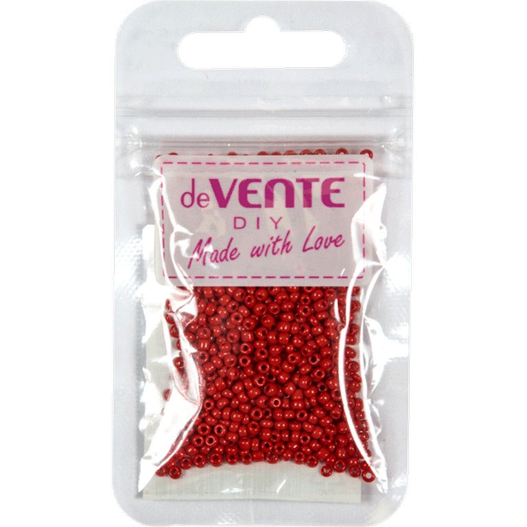 Бисер круглый d=2 мм., 10гр/уп., цв. красный deVENTE "Opaque"