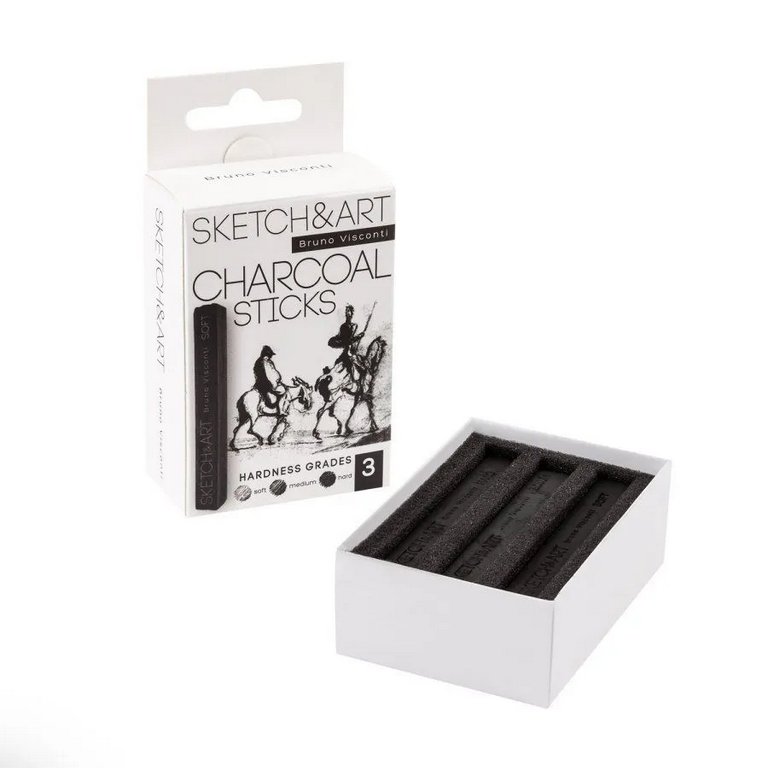 Уголь для рисования прессованный 3шт/уп SKETCH&ART