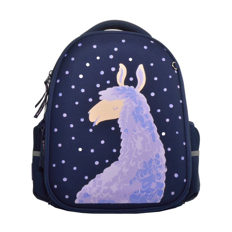 Рюкзак каркасный для девочки Bruno Visconti "РОМАНТИЧЕСКАЯ ЛАМА" синий