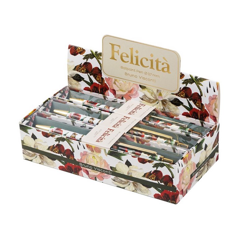 Ручка шариковая Bruno Visconti "Flora Пионы" в футляре (картон)