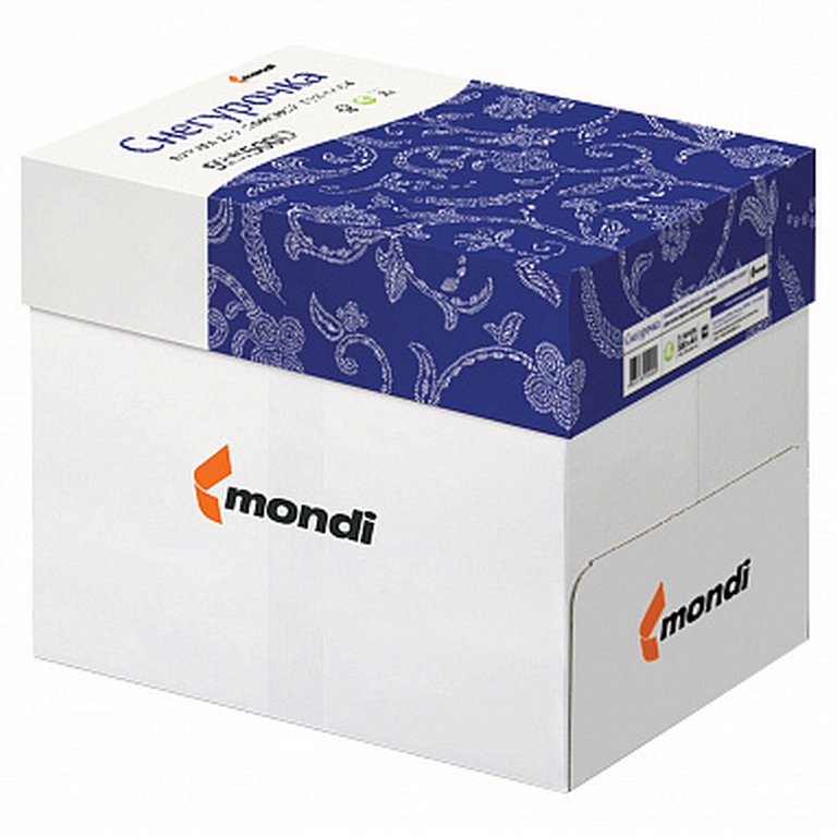 Бумага офисная Снегурочка А4, 80 г/м2, 146% CIE 96% ISO, толщ.106 мкм, непрозр.91%, 500 л/пач.