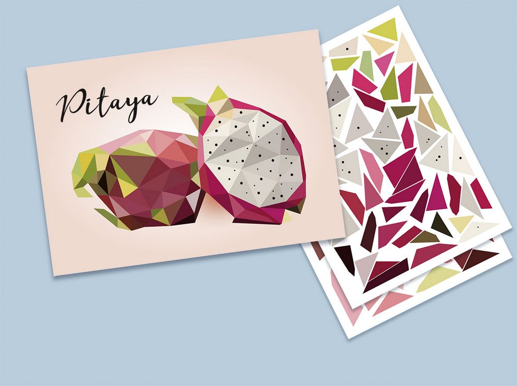 Аппликация наклейками "Сочная питахайя" 21*15 см ФРЕЯ