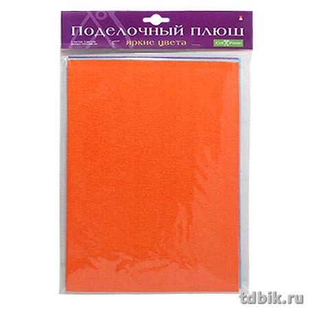 Поделочный плюш Яркие цвета. А4, 5 листов, 5 цветов HobbyTime