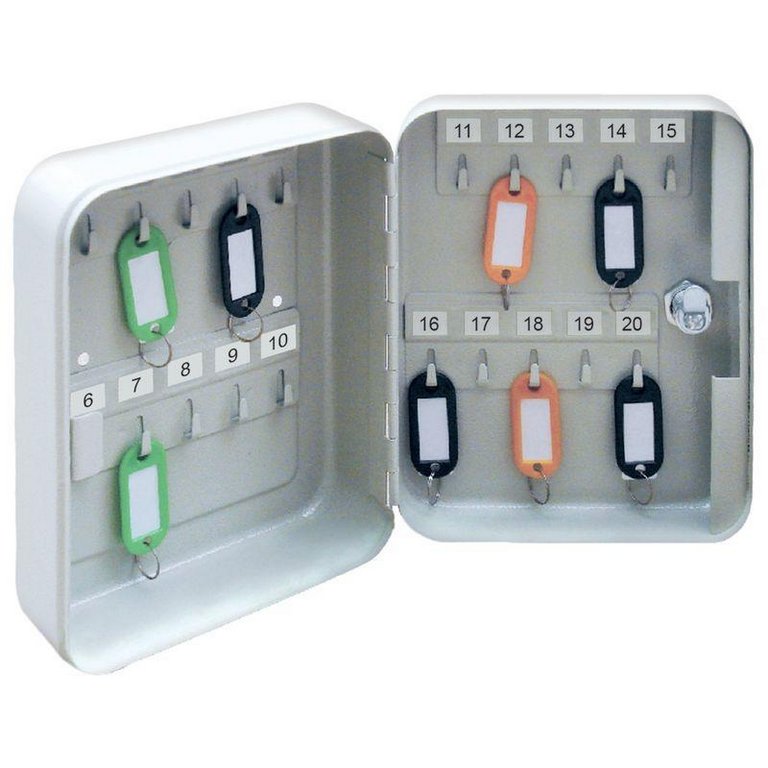 Шкаф для хранения  20 ключей, серый, с брелками, 200х160х80 мм, с замком