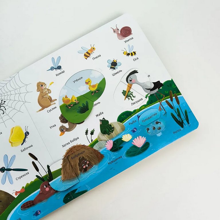 Книга детская 150 заданий с окошками "Животные" (34 окошка)