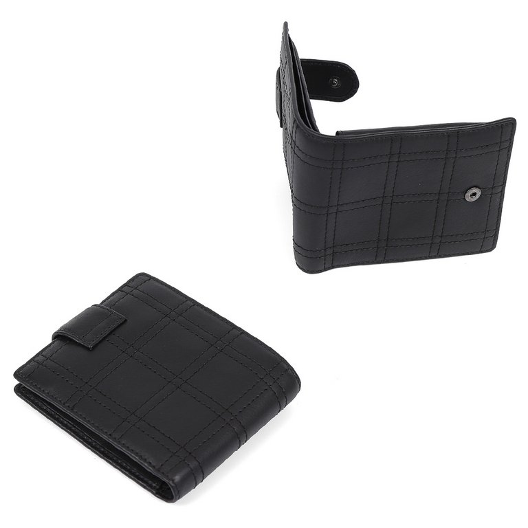 Портмоне LEO VENTONI мужское, нат.кожа, 11*9,8*1см, черный