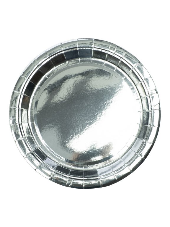 Тарелка картон d230  6 шт/уп "Серебро"