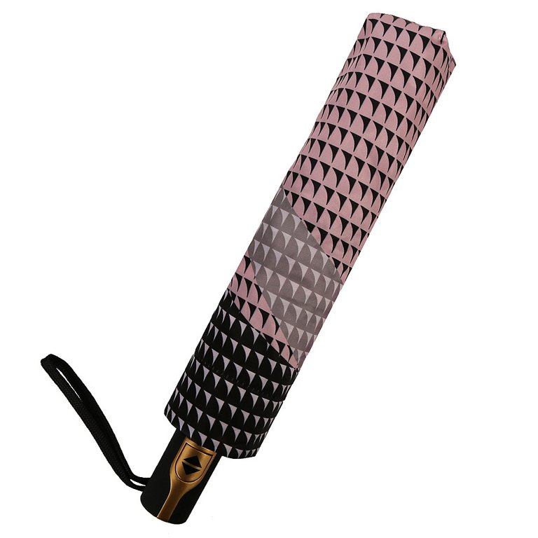 Зонт женский суперавтомат Fabretti, облегченный, 3 сложения, сатин, розовый