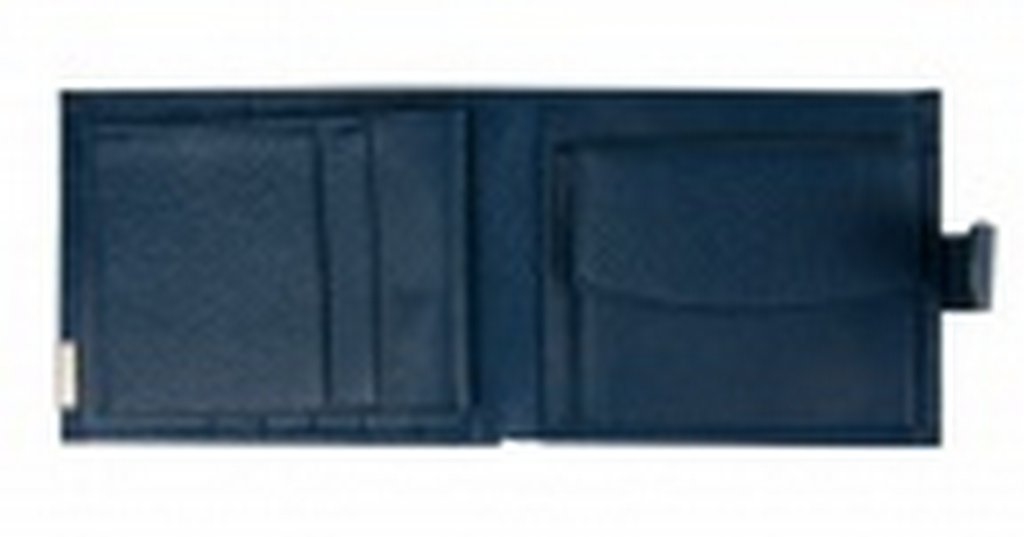 Портмоне Alliance "Baron" 12х10см нат. кожа, на кнопке, цвет синий