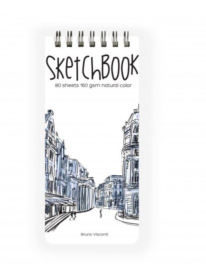 Скетчбук 105*220 мм, 80л. гребень "SKETCHBOOK" 160 ГР., БЕЗ ЛИНОВКИ (6 ВИДОВ)